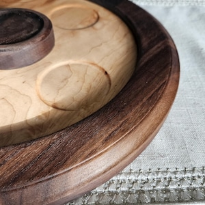 Handcrafted Walnut and Maple Advent wreath Candle Holder – Elegant Christmas Centerpiece image 4