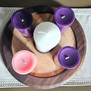 Handcrafted Walnut and Maple Advent wreath Candle Holder – Elegant Christmas Centerpiece image 7