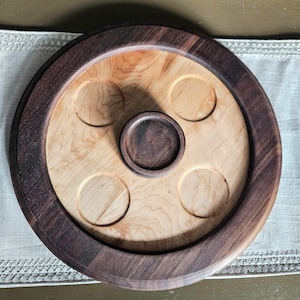 Handcrafted Walnut and Maple Advent wreath Candle Holder – Elegant Christmas Centerpiece image 5