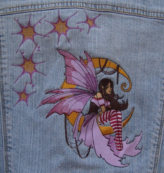 Fairy Jean Jacket Embroidered Hollister 