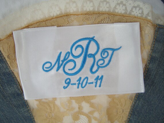 Embroidered Monogram On Wedding Dress