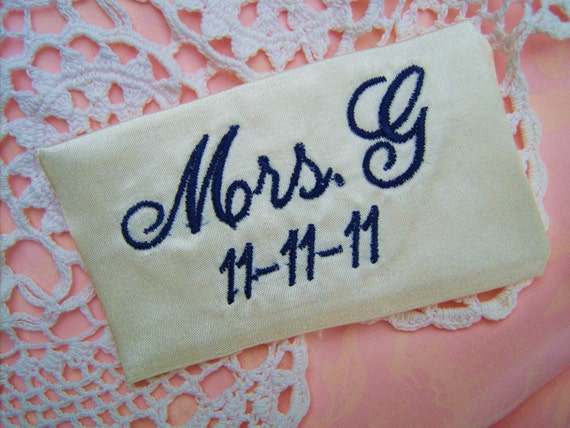 Embroidered Monogram On Wedding Dress