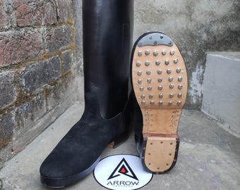 Handmade German Leather Jack Boots, Historical Military Riding Boots