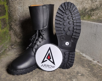 Handmade Leather Combat Boots | Tactical Buckle, Lace-up, Military Style