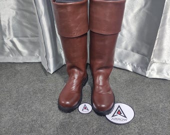 Handgefertigte revolutionäre Leder Reitstiefel, Leder hohe Militär-Stiefel