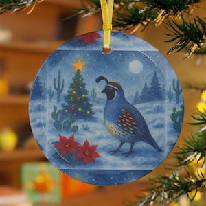 Glass Ornaments, Christmas Quail, Holiday Tree Decor, Festive Ornament, Xmas Bauble, Seasonal Decoration, Tree Trim, Winter Bird, Glass