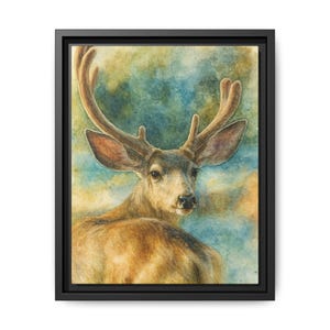 Wall Art, Deer Nature Poster, Wildlife Painting, Cabin Decor, Rustic Home Decoration, Holiday Gift