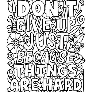 Motivational Quote Coloring Pages, Mindfulness Relaxation (PDF Set)