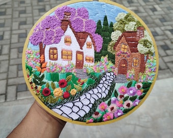 Embroidery Hoop Art - Home Garden 8"