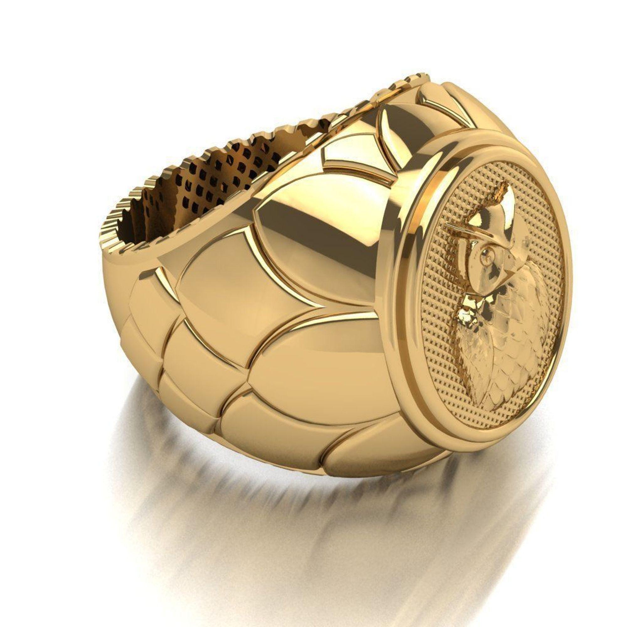 Sterling Silver Owl Ring, Gothic Mens Statement Jewelry