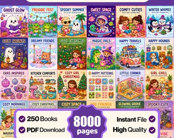 Cozy Coloring Book Bundle | 8000+ Bold Coloring Pages | Adult Coloring Pages PDF Download