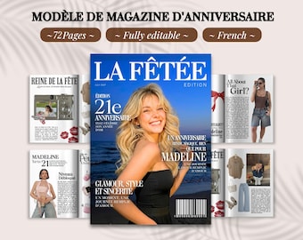 Personalisierbares Canva-Jubiläumsmagazin | 72 Seiten | Original-Geschenk | Vorlage zum Herunterladen | Mag. Héritage Französisch