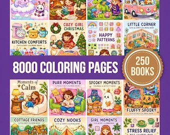 Cozy Coloring Book Bundle Over 8000 Printable Coloring Pages | Adult Coloring Pages in PDF | Instant Digital Download Cocowyo