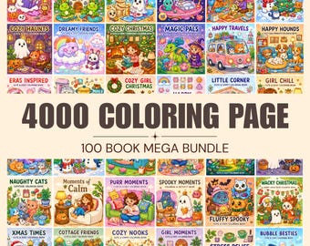 4000+ Kids Coloring Pages Bundle | 100 Cozy Books (PDF Download)