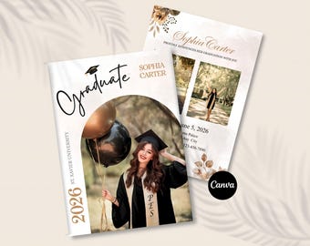 Graduation Announcement Template: Custom Senior Girl Grad Invite (Editable Canva Template)