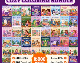 Ultieme bundel knusse kleurboeken | 16.000+ pagina's (digitale download)