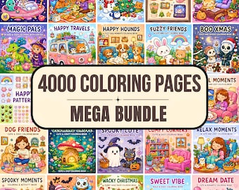 Cozy Coloring Book Bundle For Kids | 100 Books, 4000 Pages (PDF Download)