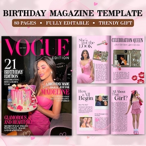 Birthday Magazine Template: Personalized Custom Birthday Gift For BestFriend