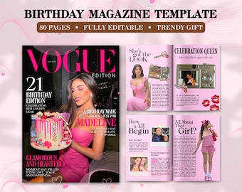 Plantilla de revista de cumpleaños: regalo de cumpleaños personalizado para tu mejor amigo