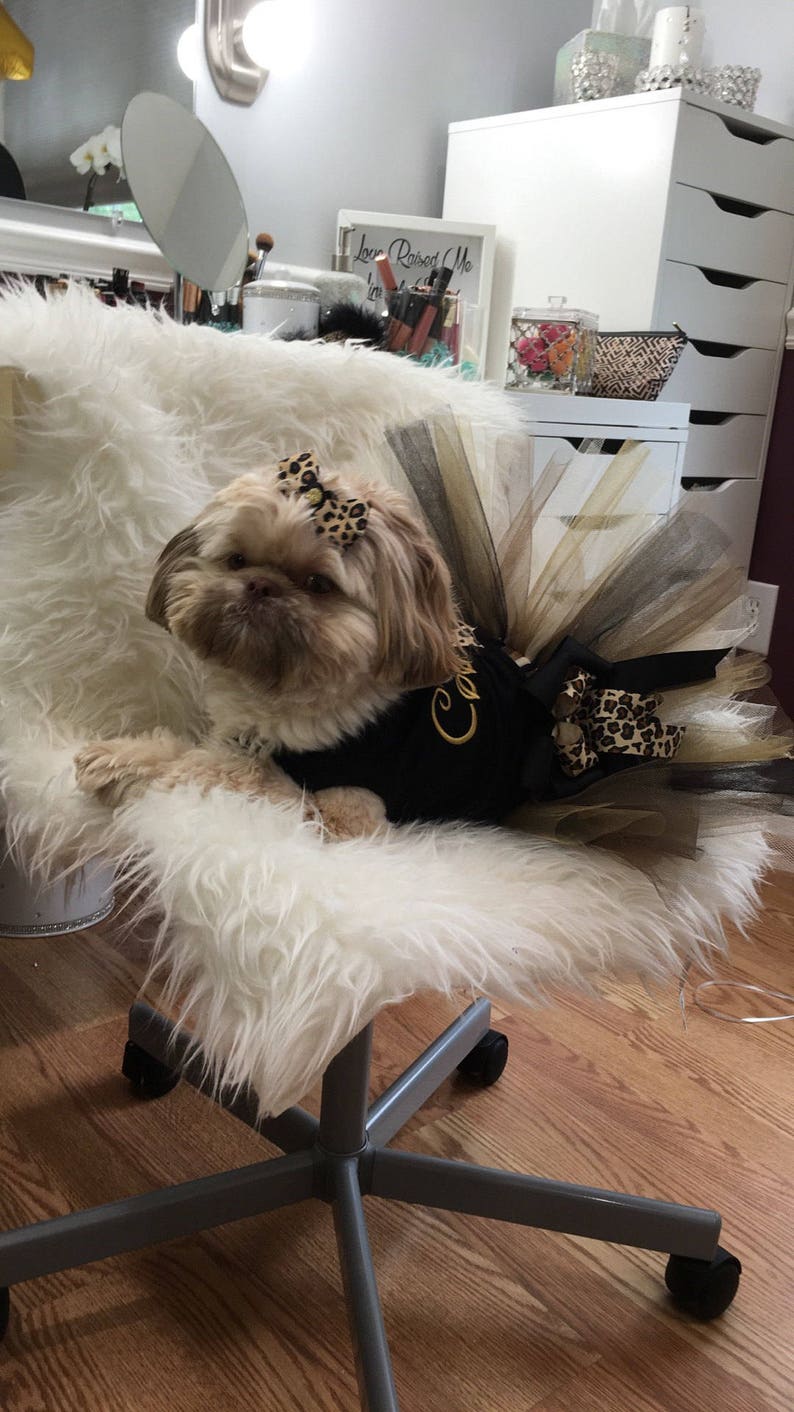 Leopard print dog tutu custom made up to a 12 inch waist