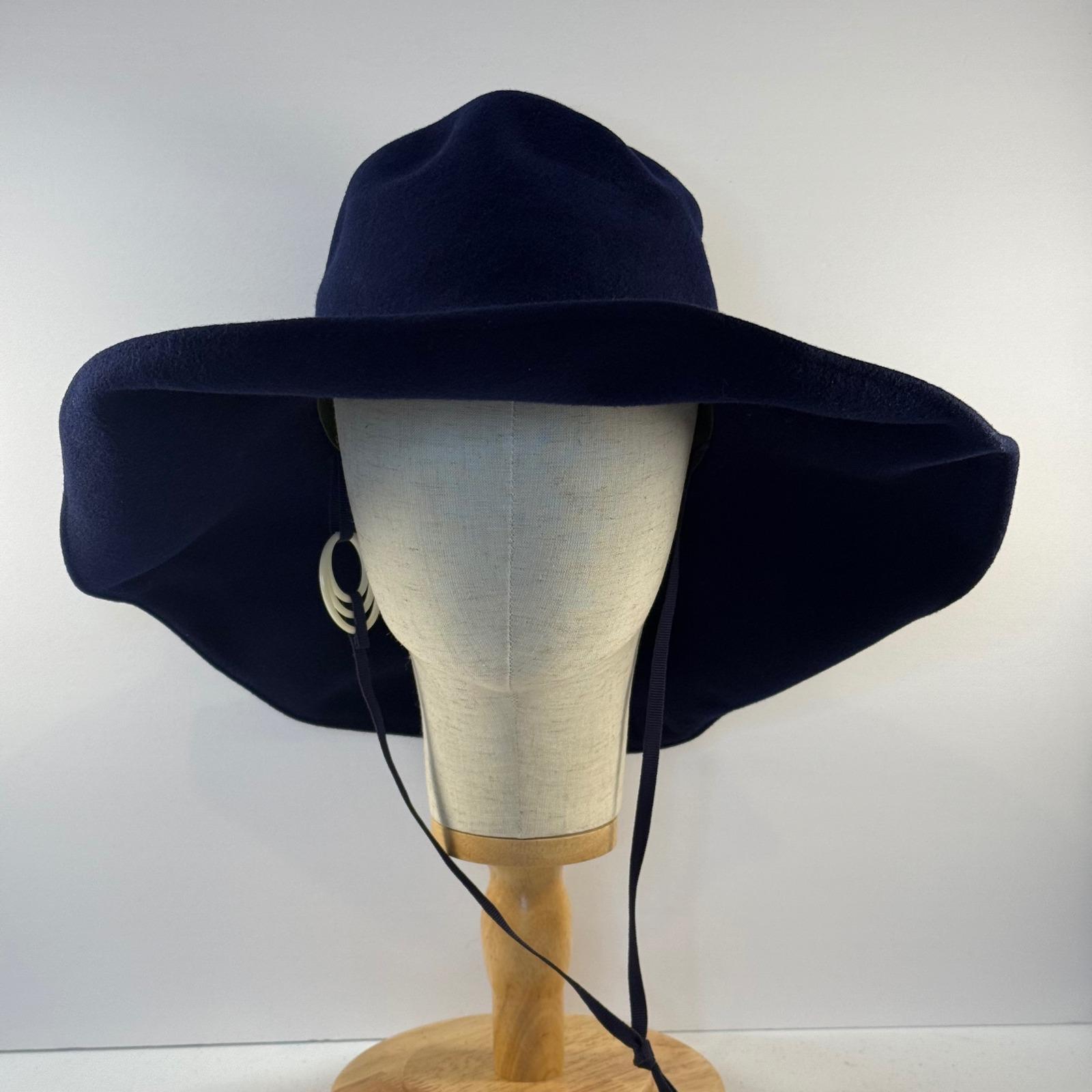Frank Olive Vintage Wool Hat | 1960s‎ Union Made Navy Wide Brim | Frank\'s Girl Women main image 4