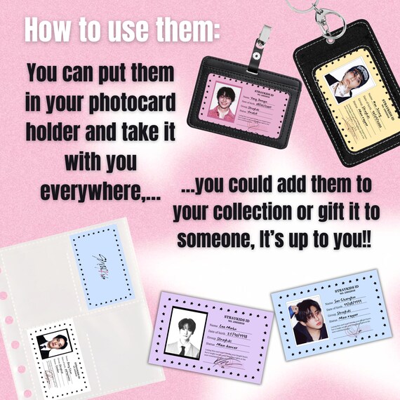 Straykids Pink Do It ID Cards, Digital Download - Stampabili - Etsy