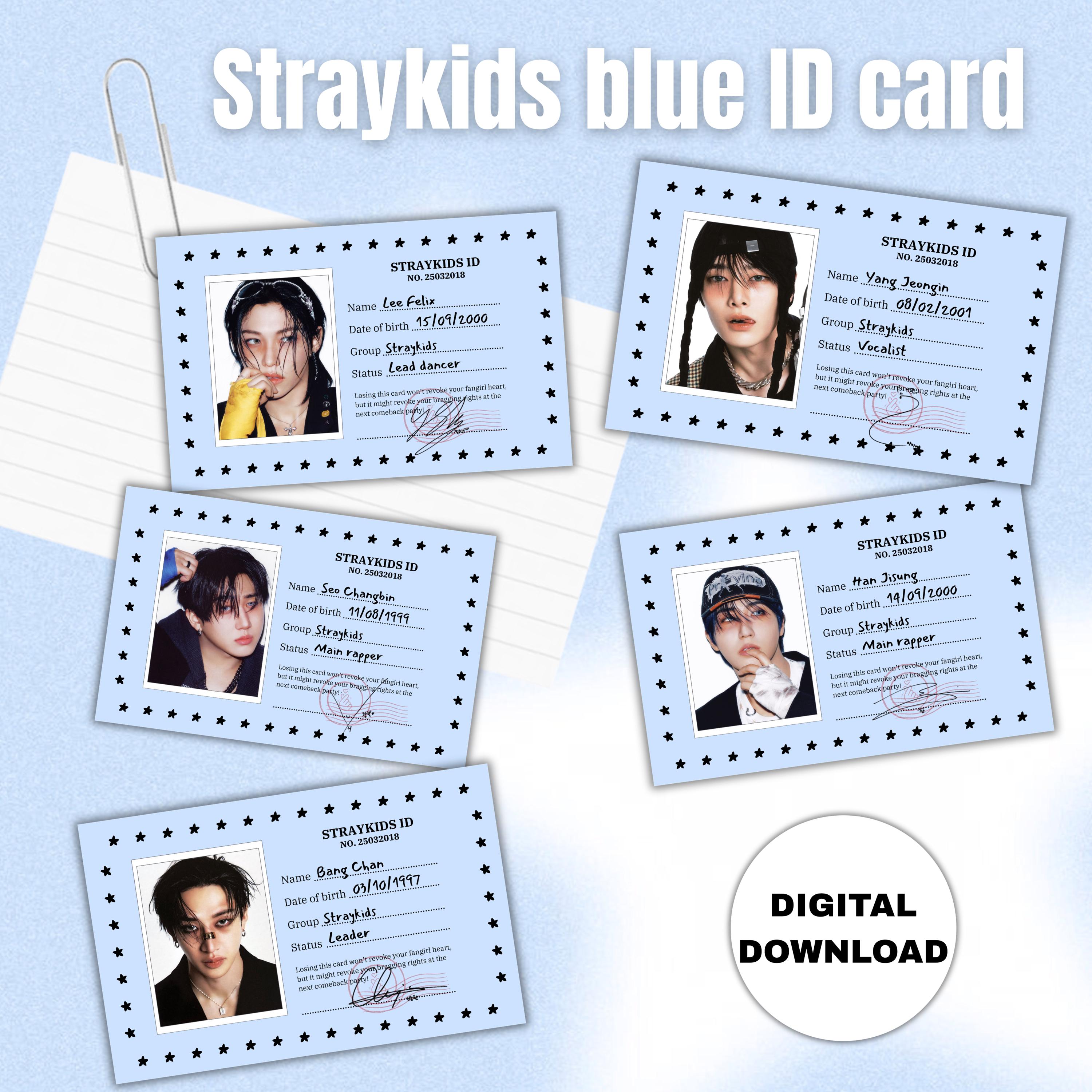 Straykids Karma Blue ID Cards, Digital Download - Stampabili - Etsy