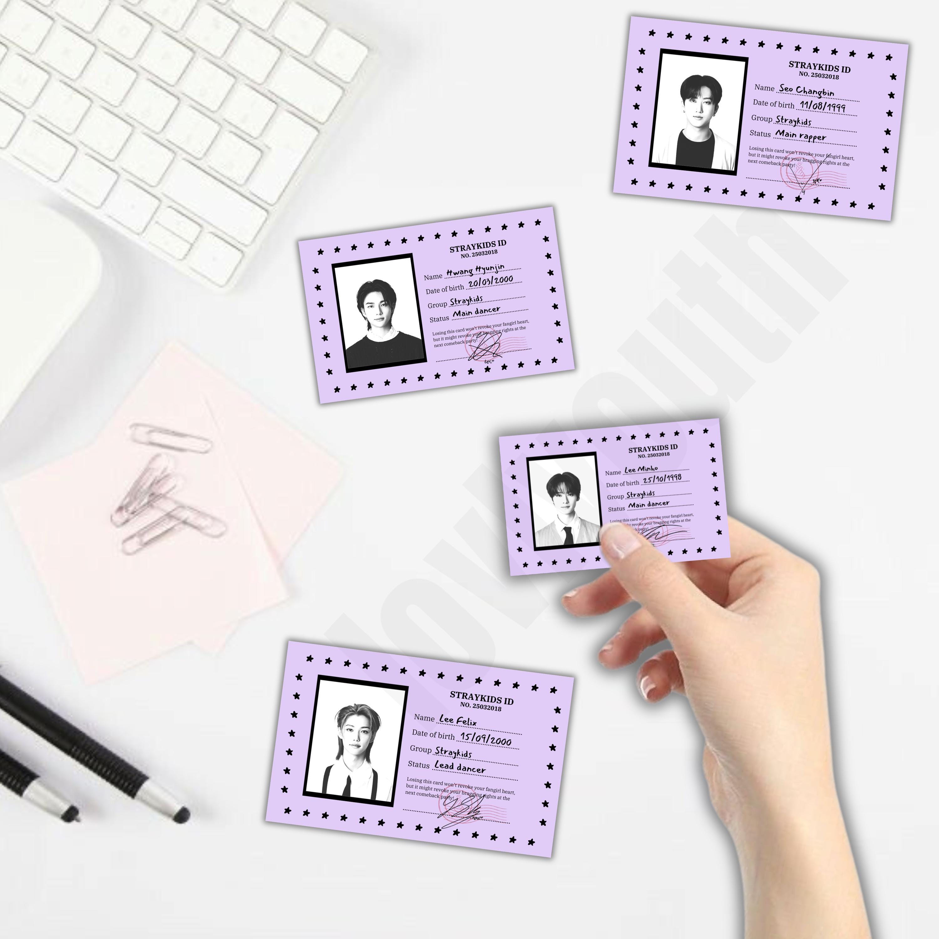 Straykids Purple ID Cards, Digital Download - Stampabili - Etsy