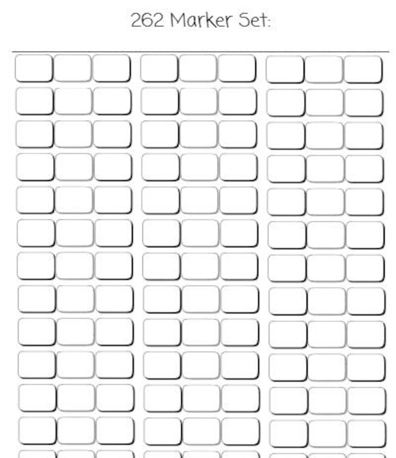 262 Marker Swatch Sheet PDF – Customisable Blank Colour Chart - Etsy