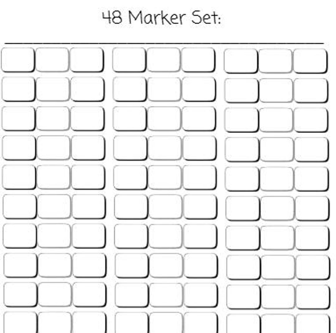 Color Chart 48 Fill In 48 Marker Swatch Sheet PDF – Customisable Blank Colour Chart - Etsy