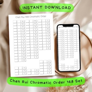 Chen Rui 168 Marker Swatch Sheet (Chromatic Order) – Printable PDF
