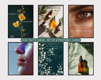 Cartões com a Verdade sobre Cuidados com a Pele para Imprimir | Educação Baseada em Evidências (Conjunto de 6)