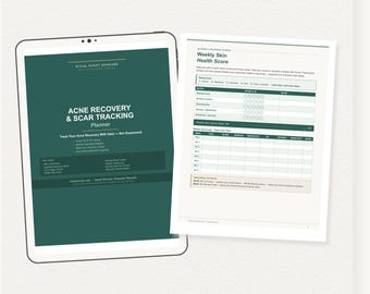 Planilha de Acompanhamento de Cicatrizes de Acne | Registro de Saúde da Pele PIE PIH (Download Digital)