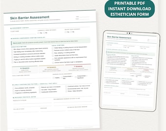 Formulário de Avaliação da Barreira Cutânea | Ficha de Consulta de Esteticista (PDF)