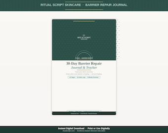 Diário de 30 dias para reparação da barreira cutânea | Rastreador de danos à pele (Download em PDF)