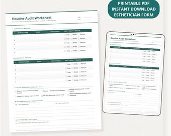 Planilha de Avaliação da Rotina de Cuidados com a Pele | Formulário de Consulta com Esteticista (PDF)