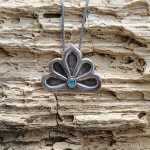 Moonstone Lotus Necklace: Sterling Silver Artisan Pendant