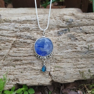 Moonstone Labradorite Sterling Silver Necklace,Super Blue Flash Moonstone,Full Moon Necklace,Artisan Made Sterling Silver Moonstone Necklace
