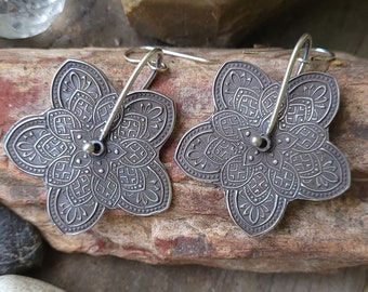 Mandala Spinner Sterling Earrings