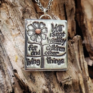 War is Not Healthy Necklace - Etsy