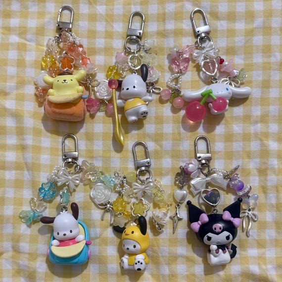 Assorted Sanrio Keychain Charm | Kuromi, Cinnamoroll, Pochacco, Pompompurin