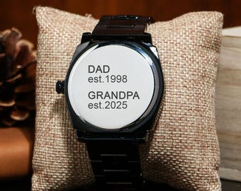 Personalized Grandpa Watch,New Grandpa Gift Ideas,Grandpa Est 2025,Grandpa Pregnancy Announcement Gift