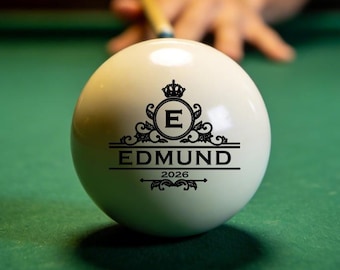 Personalized Pool Cue Ball, Custom Engraved Billiard Ball with Wooden Box, Unique Gift for Husband, Son, Fathers Day Gift, Gifts for Men