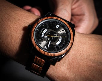 Engraved Walnut Watch for Husband, Unique Gifts For Him,Engraved Gift for Husband,Birthday Gift for Him,Wood Watch Anniversary gift for man