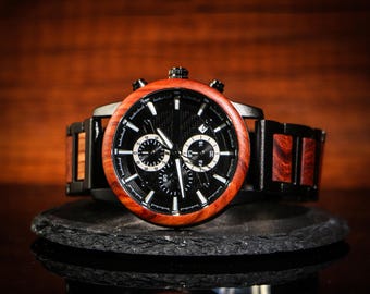 Reloj de hombre grabado personalizado, regalo de aniversario para el esposo