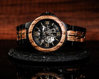Montre en bois gravée pour homme, montre en bois personnalisée, cadeau personnalisé pour lui, cadeau petit ami, cadeau d'anniversaire pour mari, cadeau d'anniversaire