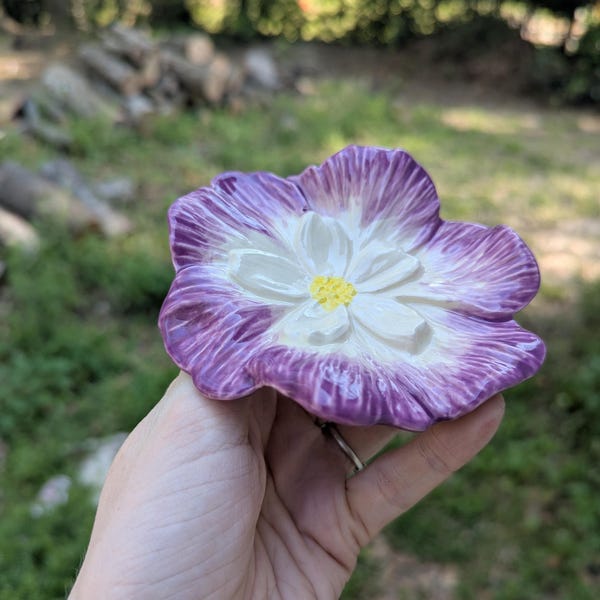 Fairy Trinket Dish, Slip Cast Ring Plate, Flower plate