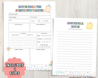 Note dell'insegnante supplente, feedback stampabile in classe, rapporto dell'insegnante, note modificabili per gli studenti