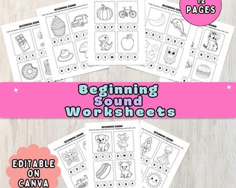 Beginning Sounds Printable Worksheets for Preschool, Phonics Activities, Letter Sounds, and Alphabet Fun