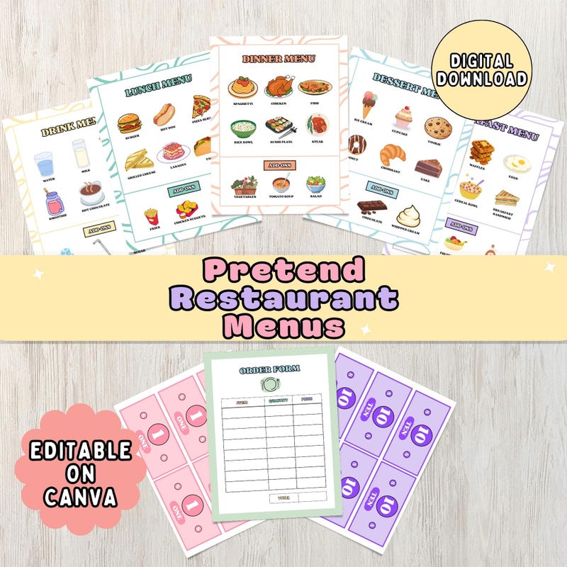 Fake Menus - Etsy